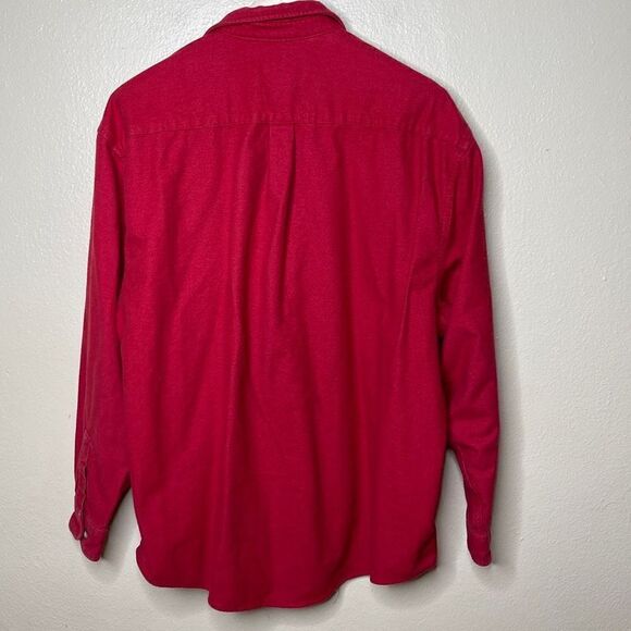 Eddie Bauer Shirt Mens XL Red Button Up Long Sleeve Pockets Flanel Outdoor - Picture 9 of 9
